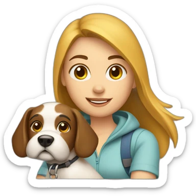 Girl driving a dog sticker