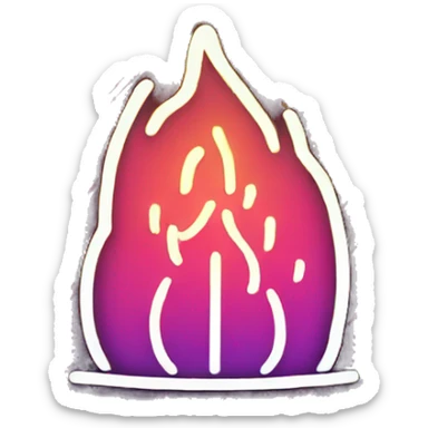 Fire outline neon sticker