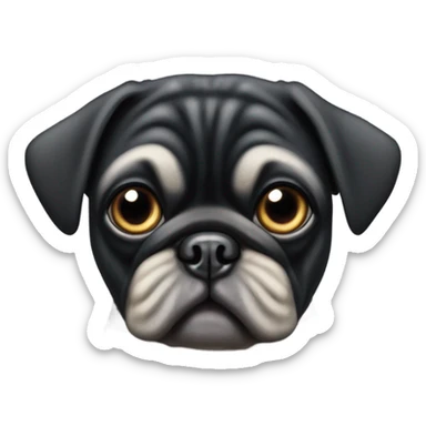 Black pug dog  sticker