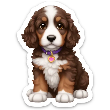 Bernadoodle puppy sticker