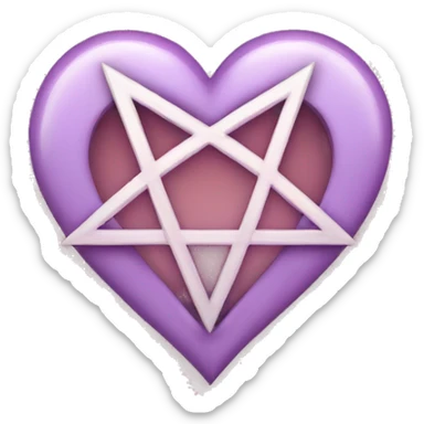 heart inside pentagram sticker