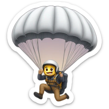 emoji of a man parachuting sticker