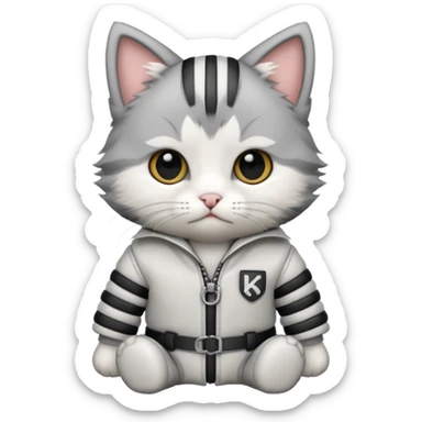 kitten in a straight jacket sticker