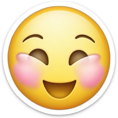 Blushing smiley face with dimples sticker