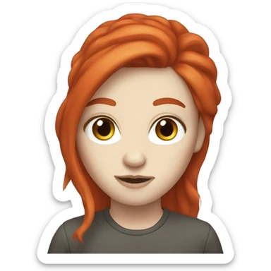 Red head pale white skin artist sticker
