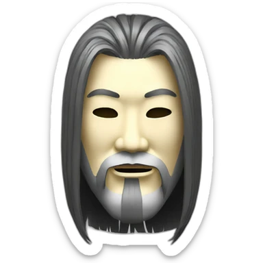 noh-mask-longhair-japanese-massive-man sticker