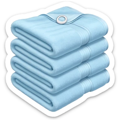 stack of towels pastel blue sticker