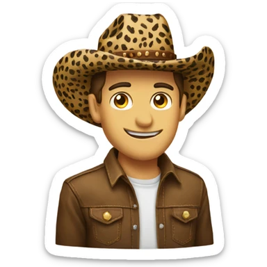 Singular leopard print cowboy hat sticker