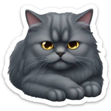 Dark grey persian cat sleeping  sticker