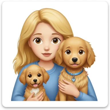 girl and her pet dog sticker