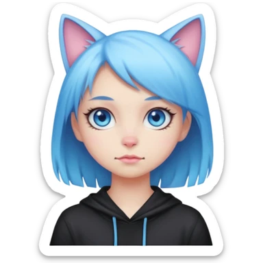 Gorgeous Cute Edgy Kawaii Pastel Gradient Beautiful Anime Emo CatLady blueyes sticker