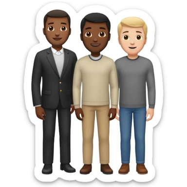 A white guy really small on the side of a tall black guy sticker