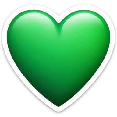 A green heart that says brat in black words sticker
