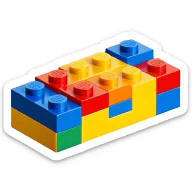 abstract lego brick icon sticker