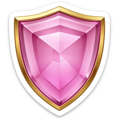 Pink crystal shield golden border sticker