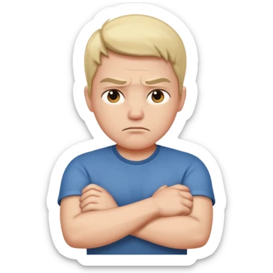 frowning with arms crossed in front  sticker