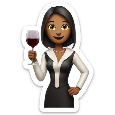 Woman Bunny drinking red wine sticker