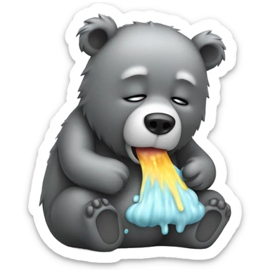 realistic-grey-bear-is-vomiting sticker
