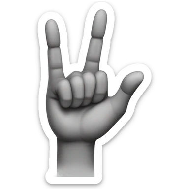 a hand that shows The sign of the horns(middle and ring fingers are bent)  sticker