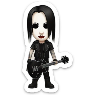 Marilyn manson with black guitar sticker