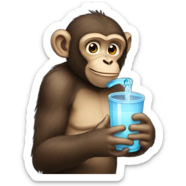 Monkey Drinking water  sticker