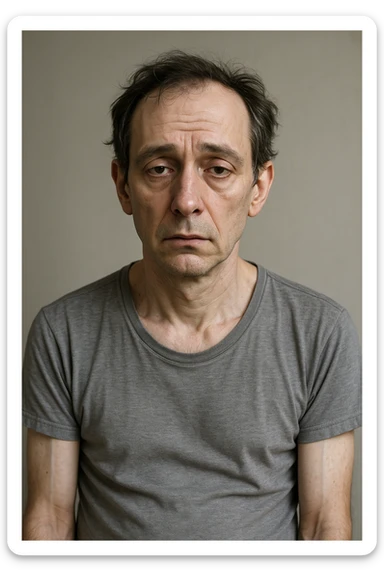 Uomo con testosterone basso  immagine realistica in 3D in italiano sticker