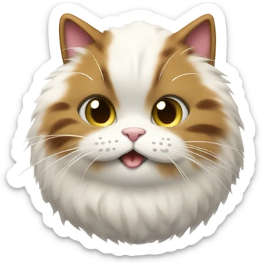 cat in a big puffy coat eating sushi sticker