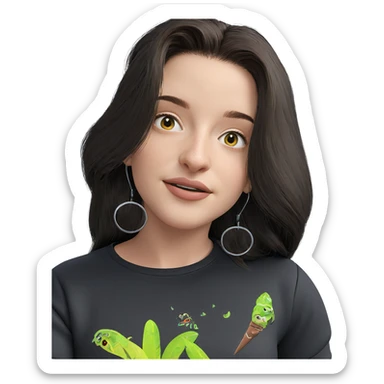 girl in black shirt sticker