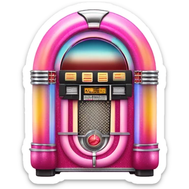 Pink ombre jukebox with glitter  sticker