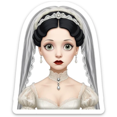 Lene Lovich like victorian creepy bride sticker