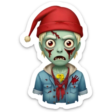 zombie in red hats sticker