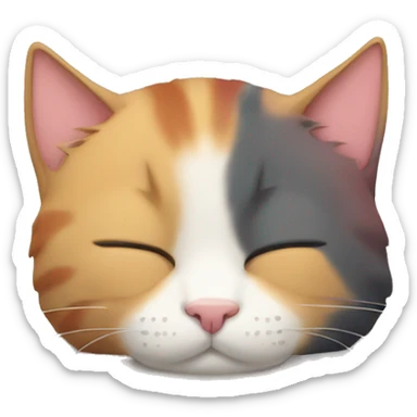 Multicolour cat sleeping  sticker