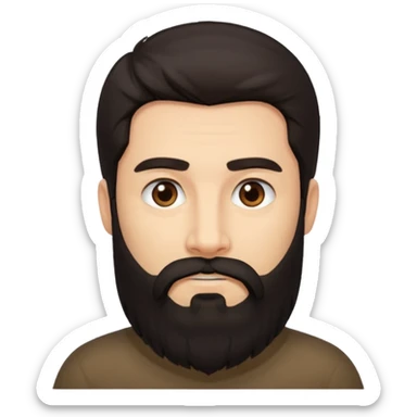 middle length dark hair man with long beard sticker