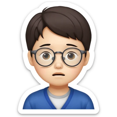 a Korean five-year-old who’s exhausted from studying sticker