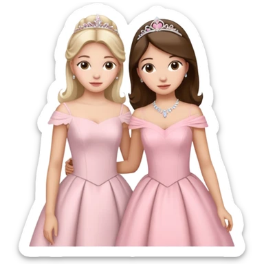 Madrina Blanca en vestidura y Madre Light rosa vestidura por Quinceñera Party sticker