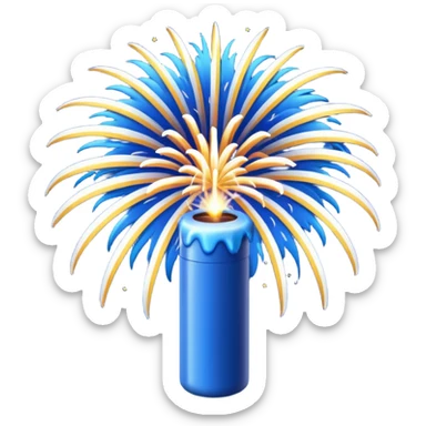 deep blue firework travelling through the sky ready to explode sticker