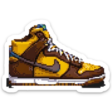 Nike Dunk Curry sneakers, yellow-brown color scheme sticker