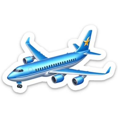 Glitter blue avião sticker