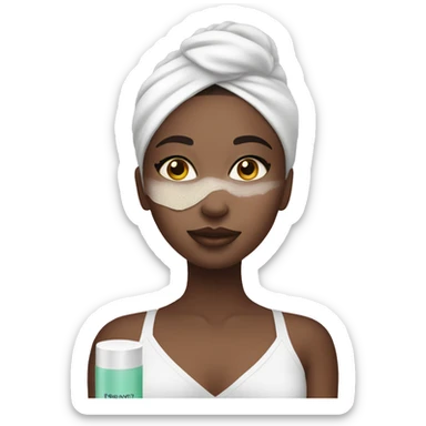 girl doing beauty routine with beauty mask on  sticker