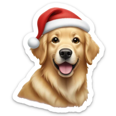 Golden retriever dressed as Santa Claus  sticker