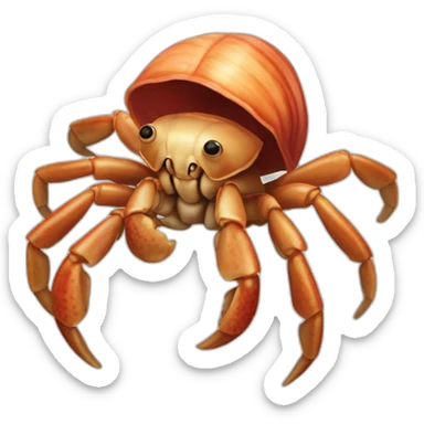 Hermit crab looks like Thierry Lhermitte sticker