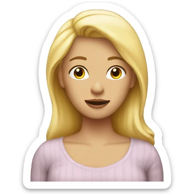 blond woman going to sleep  sticker