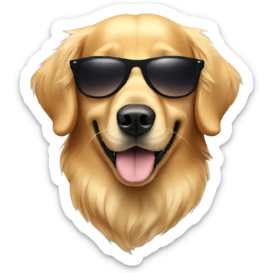 golden retriever wearing sunglasses  sticker