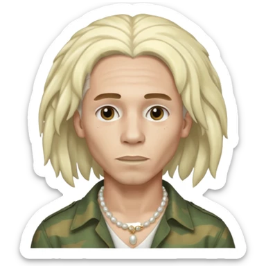  Male bob marley inspired hair platinum blonde with pearls makeup sticker