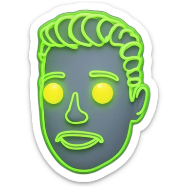 Juicy booty neon sign style male sticker