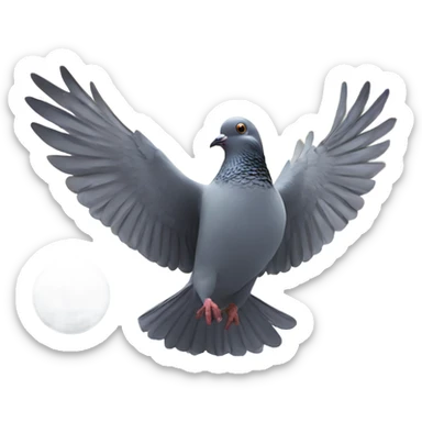 Pigeon throwing a snowball  sticker