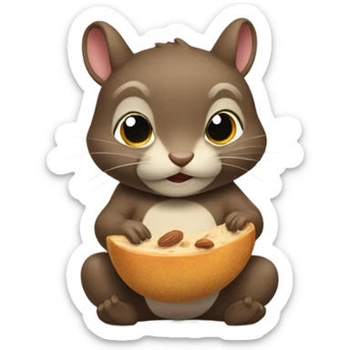 Ardilla comiendo nuez sticker