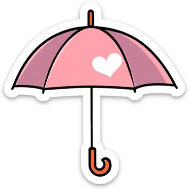 Umbrella with heart symbol representing protection for sexual health clinic sticker