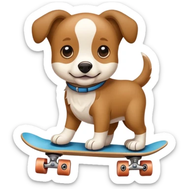 Um cachorro de skate sticker