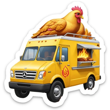 Barbie’s insanely flaming hot butt burning chicken sandwich Extended length Sprinter 4500 van high roof off road rally delivery food truck capable of rock and desert racing  sticker